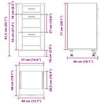 Casa si Gradina - Mobilier - Comode si corpuri - Corpuri bucatarie - Dulap baza de bucatarie „Porto” din lemn prelucrat alb lucios, mărime 40x46x81.5 cm, model 1x dulap inferior (3 sertare) - Infinity.ro