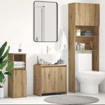Casa si Gradina - Mobilier - Mobilier baie - Comode baie - Dulap chiuveta baie, stejar artizanal 65x33x60cm lemn prelucrat - Infinity.ro