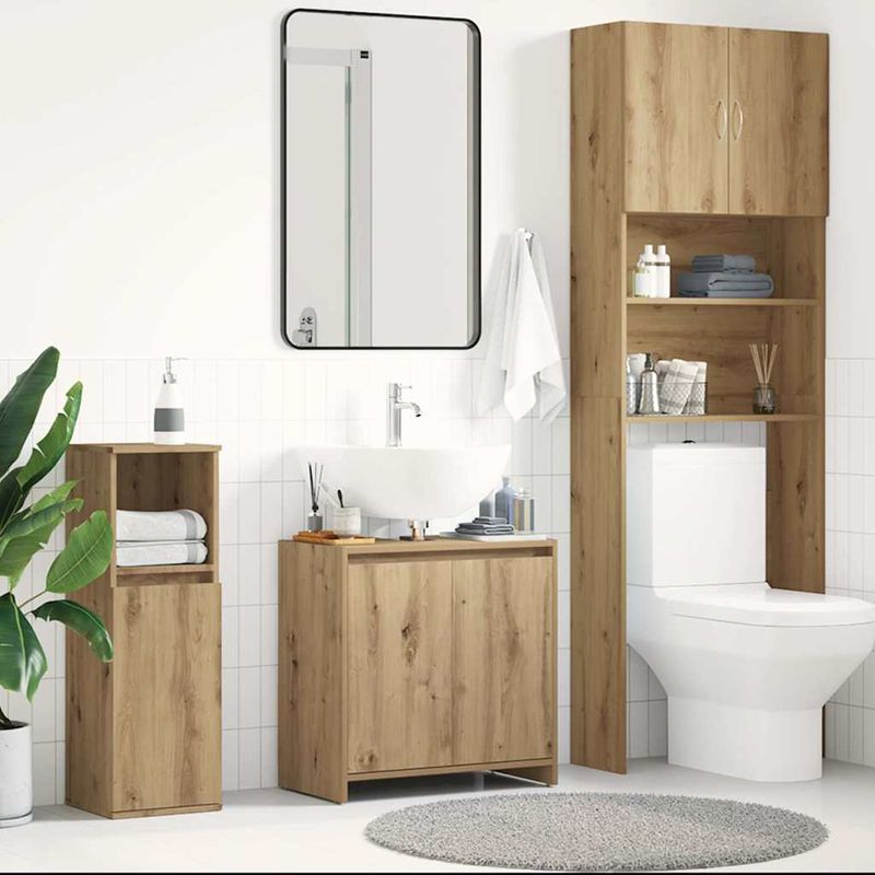 Casa si Gradina - Mobilier - Mobilier baie - Comode baie - Dulap chiuveta baie, stejar artizanal 65x33x60cm lemn prelucrat - Infinity.ro