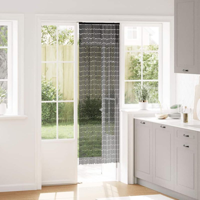 Casa si Gradina - Textile si covoare - Perdele si draperii - Perdele - Perdele usa cu insecte gri inchis 56x185 cm bambus - Infinity.ro