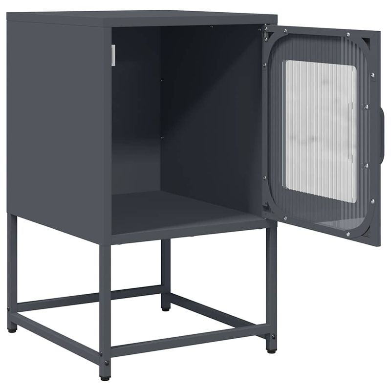 Casa si Gradina - Mobilier - Comode si corpuri - Noptiere - Noptiera, antracit, 36x39x60,5 cm, otel laminat la rece - Infinity.ro