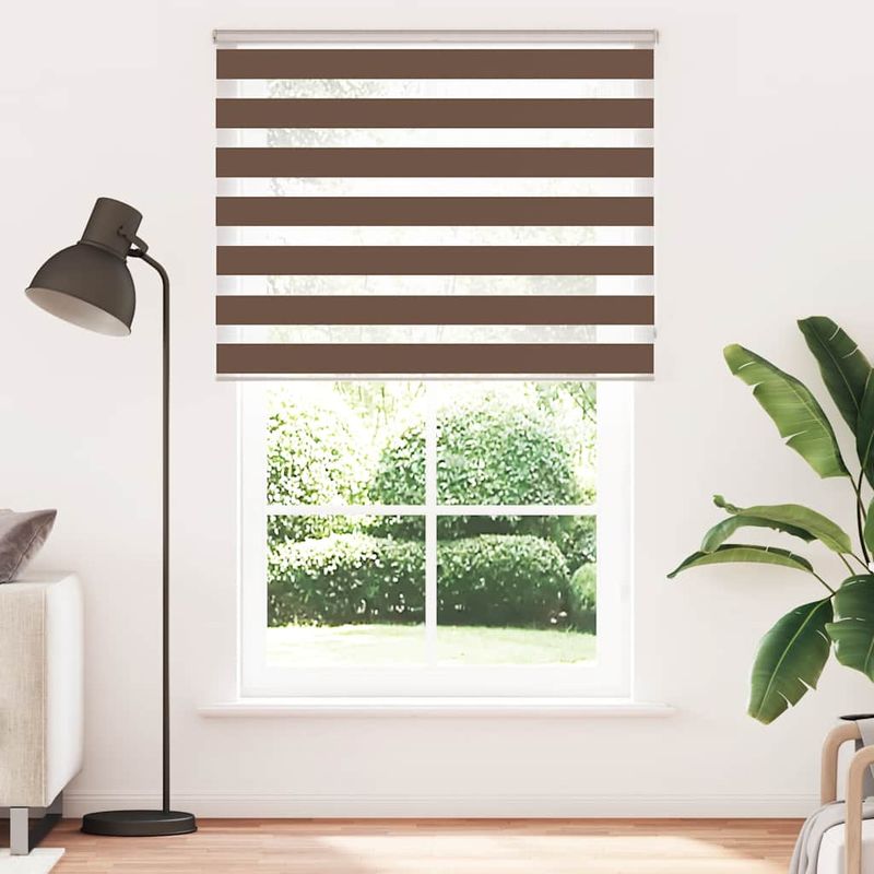 Casa si Gradina - Textile si covoare - Rulouri si jaluzele - Jaluzea tip zebra maro latime tesatura 145,9 cm poliester, mărime 150x200 cm - Infinity.ro