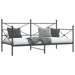 Casa si Gradina - Mobilier - Paturi si accesorii - Paturi - Pat de zi fara saltea Negru 100x190 cm Otel - Infinity.ro