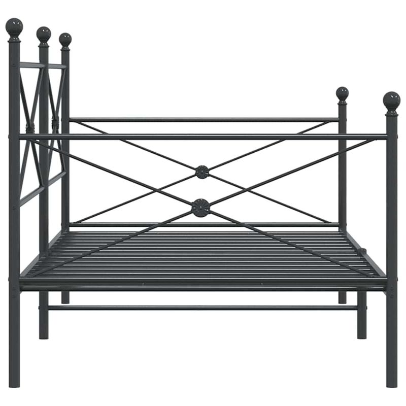 Casa si Gradina - Mobilier - Paturi si accesorii - Paturi - Pat de zi fara saltea Negru 100x190 cm Otel - Infinity.ro