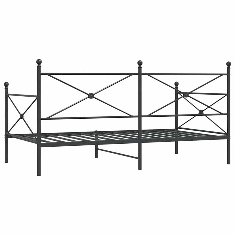Casa si Gradina - Mobilier - Paturi si accesorii - Paturi - Pat de zi fara saltea Negru 100x190 cm Otel - Infinity.ro