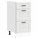 Casa si Gradina - Mobilier - Comode si corpuri - Corpuri bucatarie - Dulap de baza de bucatarie „Porto” din lemn prelucrat alb, model 1x dulap inferior (3 sertare), mărime 40x46x81.5 cm - Infinity.ro