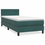 Casa si Gradina - Mobilier - Paturi si accesorii - Paturi - Pat box spring cu saltea, verde inchis, 80x220 cm, catifea - Infinity.ro