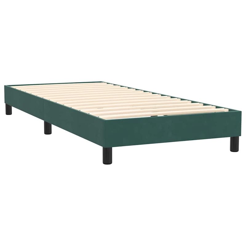 Casa si Gradina - Mobilier - Paturi si accesorii - Paturi - Pat box spring cu saltea, verde inchis, 80x220 cm, catifea - Infinity.ro