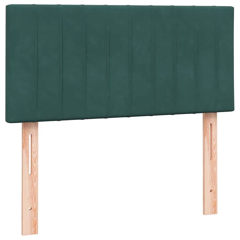 Casa si Gradina - Mobilier - Paturi si accesorii - Paturi - Pat box spring cu saltea, verde inchis, 80x220 cm, catifea - Infinity.ro