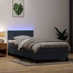 Casa si Gradina - Mobilier - Paturi si accesorii - Paturi - Pat box spring cu saltea, gri inchis, 80x220 cm, catifea - Infinity.ro