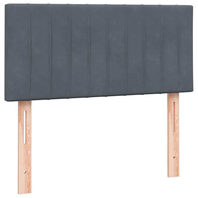 Casa si Gradina - Mobilier - Paturi si accesorii - Paturi - Pat box spring cu saltea, gri inchis, 80x220 cm, catifea - Infinity.ro