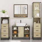 Casa si Gradina - Mobilier - Seturi de mobilier - Seturi baie - Set de mobilier de baie din 4 piese din lemn de stejar Sonoma - Infinity.ro