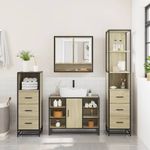 Casa si Gradina - Mobilier - Seturi de mobilier - Seturi baie - Set de mobilier de baie din 4 piese din lemn de stejar Sonoma - Infinity.ro
