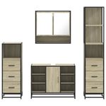 Casa si Gradina - Mobilier - Seturi de mobilier - Seturi baie - Set de mobilier de baie din 4 piese din lemn de stejar Sonoma - Infinity.ro