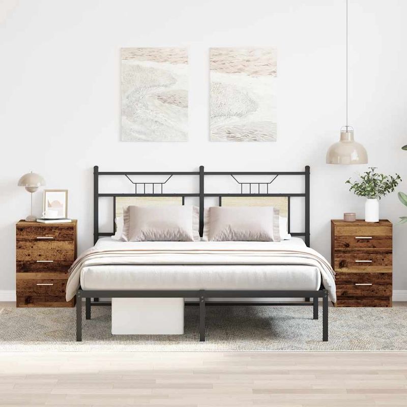 Casa si Gradina - Mobilier - Comode si corpuri - Noptiere - Noptiere, 2 buc., lemn vechi, 38x35x55 cm, lemn prelucrat - Infinity.ro