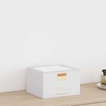 Casa si Gradina - Sanitare - Suporturi si accesorii baie - Accesorii baie - Cutie de bijuterii 3 straturi alb 23x20,5x14 cm - Infinity.ro