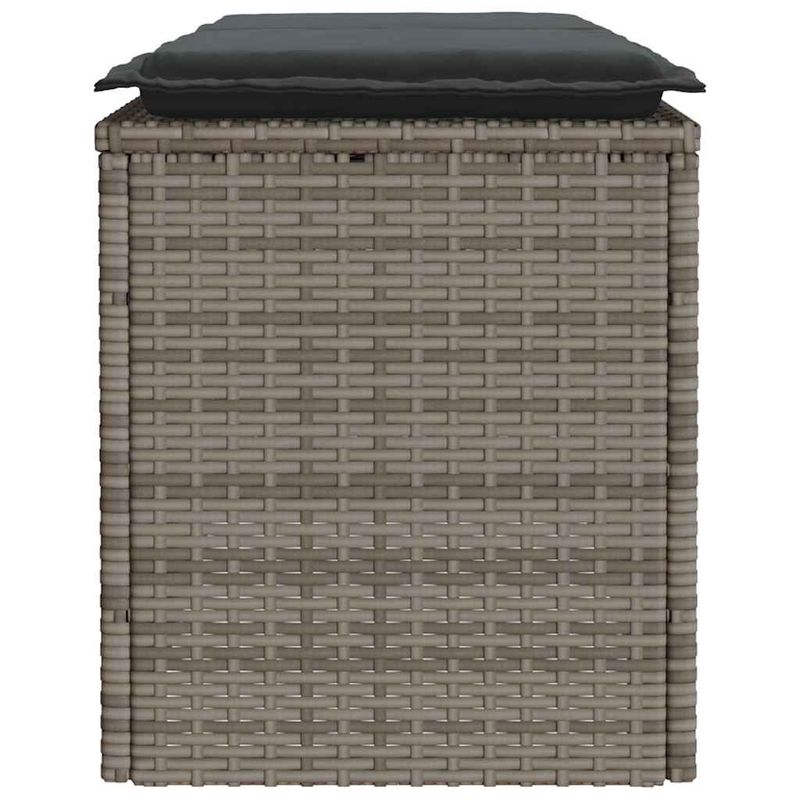 Casa si Gradina - Gradina si terasa - Mobilier exterior - Bancute de gradina - Banca de gradina cu perna gri 110x40x44 cm polirattan - Infinity.ro