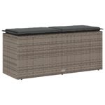 Casa si Gradina - Gradina si terasa - Mobilier exterior - Bancute de gradina - Banca de gradina cu perna gri 110x40x44 cm polirattan - Infinity.ro