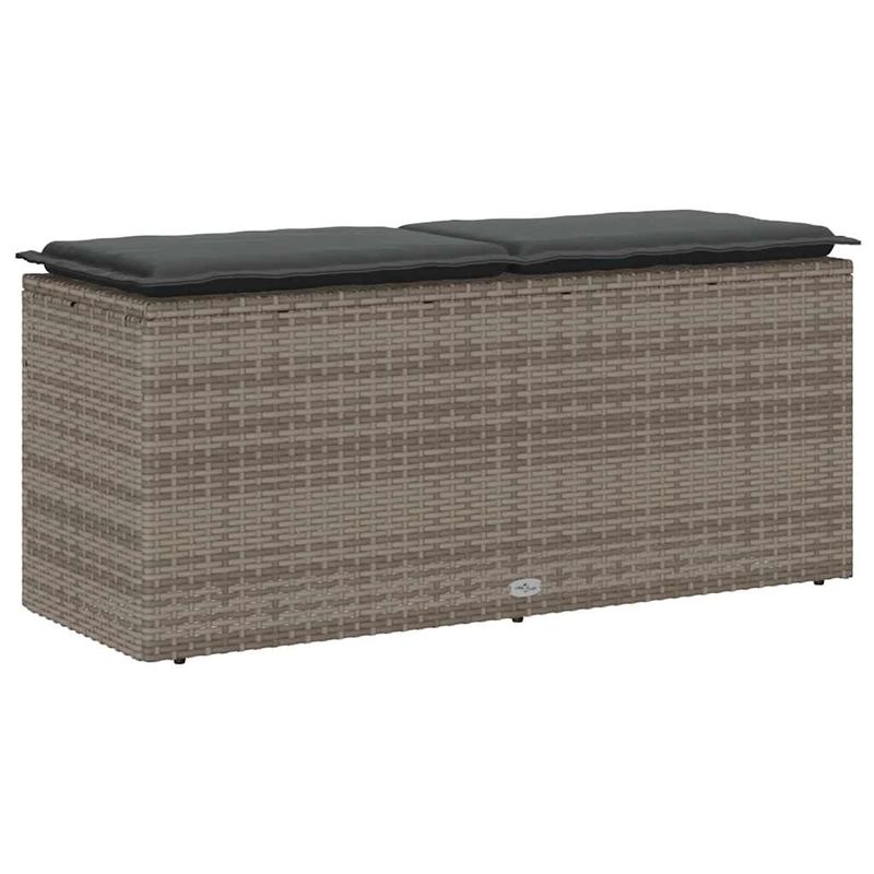 Casa si Gradina - Gradina si terasa - Mobilier exterior - Bancute de gradina - Banca de gradina cu perna gri 110x40x44 cm polirattan - Infinity.ro