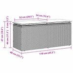 Casa si Gradina - Gradina si terasa - Mobilier exterior - Bancute de gradina - Banca de gradina cu perna gri 110x40x44 cm polirattan - Infinity.ro