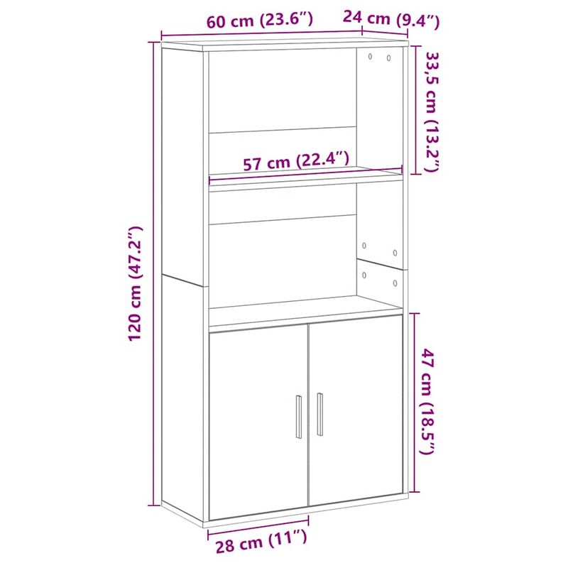 Casa si Gradina - Mobilier - Biblioteci si rafturi - Biblioteci - Biblioteca, stejar maro, 60x24x120 cm, lemn prelucrat - Infinity.ro