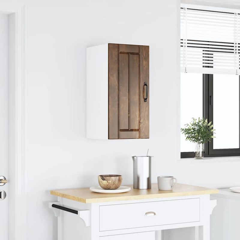 Casa si Gradina - Mobilier - Comode si corpuri - Corpuri bucatarie - Dulap de bucatarie "Lucca" din lemn de stejar afumat, model 1x dulap de perete (1 ușă), mărime 30x31x60 cm - Infinity.ro
