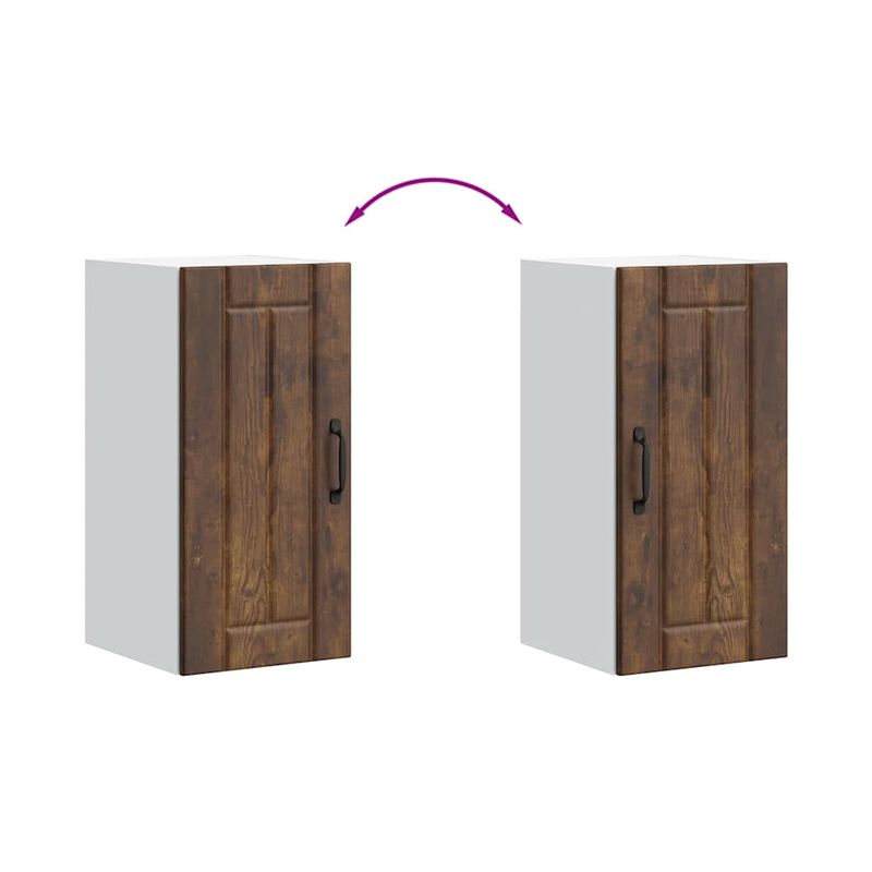 Casa si Gradina - Mobilier - Comode si corpuri - Corpuri bucatarie - Dulap de bucatarie "Lucca" din lemn de stejar afumat, model 1x dulap de perete (1 ușă), mărime 30x31x60 cm - Infinity.ro