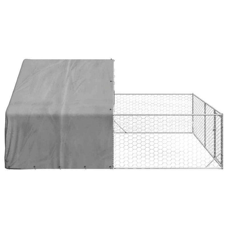 Petshop - Accesorii petshop - Culcusuri si custi - Custi interior si exterior - Canisa de exterior cu alergare 5x3x1,9 m otel galvanizat - Infinity.ro