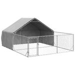 Petshop - Accesorii petshop - Culcusuri si custi - Custi interior si exterior - Canisa de exterior cu alergare 4x3x1,9 m otel galvanizat - Infinity.ro