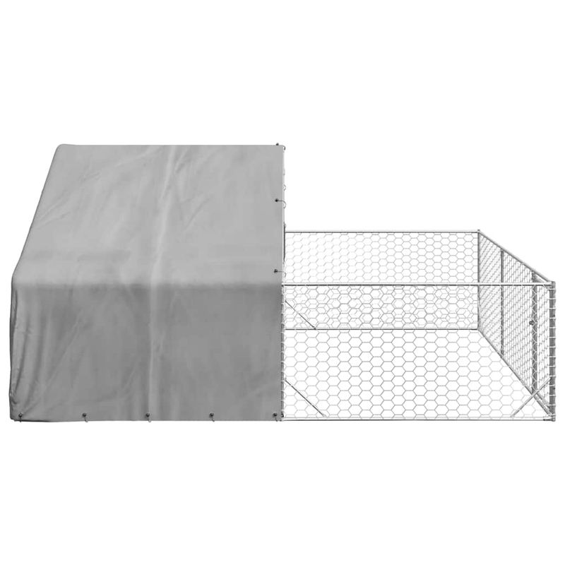 Petshop - Accesorii petshop - Culcusuri si custi - Custi interior si exterior - Canisa de exterior cu alergare 4x3x1,9 m otel galvanizat - Infinity.ro