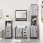 Casa si Gradina - Mobilier - Seturi de mobilier - Seturi baie - Set mobilier de baie, 3 piese, gri sonoma, lemn prelucrat - Infinity.ro