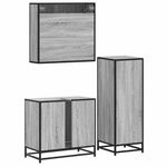 Casa si Gradina - Mobilier - Seturi de mobilier - Seturi baie - Set mobilier de baie, 3 piese, gri sonoma, lemn prelucrat - Infinity.ro