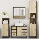 Casa si Gradina - Mobilier - Seturi de mobilier - Seturi baie - Set de mobilier de baie din 4 piese din lemn de stejar Sonoma - Infinity.ro