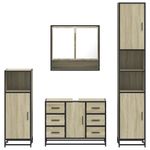 Casa si Gradina - Mobilier - Seturi de mobilier - Seturi baie - Set de mobilier de baie din 4 piese din lemn de stejar Sonoma - Infinity.ro