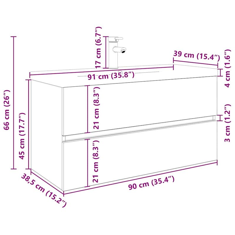 Casa si Gradina - Mobilier - Mobilier baie - Comode baie - Dulap pentru chiuveta cu chiuveta incorporata si robinet - Infinity.ro