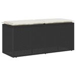 Casa si Gradina - Gradina si terasa - Mobilier exterior - Bancute de gradina - Banca de gradina cu perna, negru, 110x50x58 cm, poliratan - Infinity.ro