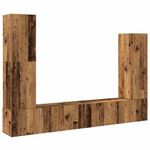 Casa si Gradina - Mobilier - Seturi de mobilier - Seturi living - Set dulap TV 4 piese montat pe perete lemn vechi lemn prelucrat - Infinity.ro