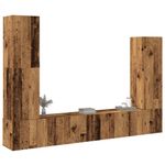 Casa si Gradina - Mobilier - Seturi de mobilier - Seturi living - Set dulap TV 4 piese montat pe perete lemn vechi lemn prelucrat - Infinity.ro
