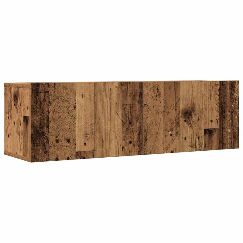 Casa si Gradina - Mobilier - Seturi de mobilier - Seturi living - Set dulap TV 4 piese montat pe perete lemn vechi lemn prelucrat - Infinity.ro