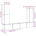 Casa si Gradina - Mobilier - Seturi de mobilier - Seturi living - Set dulap TV 4 piese montat pe perete lemn vechi lemn prelucrat - Infinity.ro