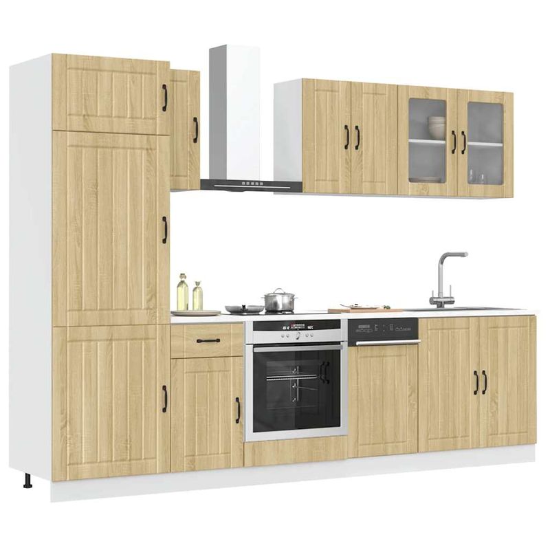 Casa si Gradina - Mobilier - Comode si corpuri - Corpuri bucatarie - Set dulap de bucatarie din 8 piese „Kalmar” lemn stejar Sonoma - Infinity.ro