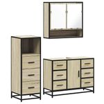 Casa si Gradina - Mobilier - Seturi de mobilier - Seturi baie - Set mobilier de baie, 3 piese, stejar sonoma, lemn prelucrat - Infinity.ro