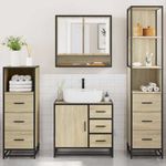 Casa si Gradina - Mobilier - Seturi de mobilier - Seturi baie - Set de mobilier de baie din 4 piese din lemn de stejar Sonoma - Infinity.ro