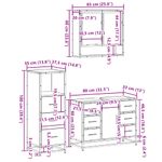 Casa si Gradina - Mobilier - Seturi de mobilier - Seturi baie - Set mobilier de baie, 3 piese, stejar sonoma, lemn prelucrat - Infinity.ro
