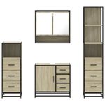 Casa si Gradina - Mobilier - Seturi de mobilier - Seturi baie - Set de mobilier de baie din 4 piese din lemn de stejar Sonoma - Infinity.ro