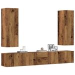 Casa si Gradina - Mobilier - Seturi de mobilier - Seturi living - Set dulap TV 5 piese montat pe perete lemn vechi lemn prelucrat, cantitate în pachet: 5, lăţime 80 cm - Infinity.ro