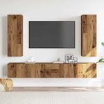 Casa si Gradina - Mobilier - Seturi de mobilier - Seturi living - Set dulap TV 5 piese montat pe perete lemn vechi lemn prelucrat, cantitate în pachet: 5, lăţime 80 cm - Infinity.ro