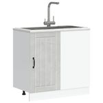 Casa si Gradina - Mobilier - Comode si corpuri - Corpuri bucatarie - Dulap de baza pentru chiuveta „Lucca” Lemn prelucrat gri beton, model 1x dulap inferior de colț (1 ușă), mărime 86x46x81.5 cm - Infinity.ro