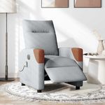 Ingrijire personala si Cosmetice - Sanatate si wellness - Articole wellness - Fotolii de masaj - Fotoliu electric de masaj rabatabil, gri deschis, microfibra - Infinity.ro