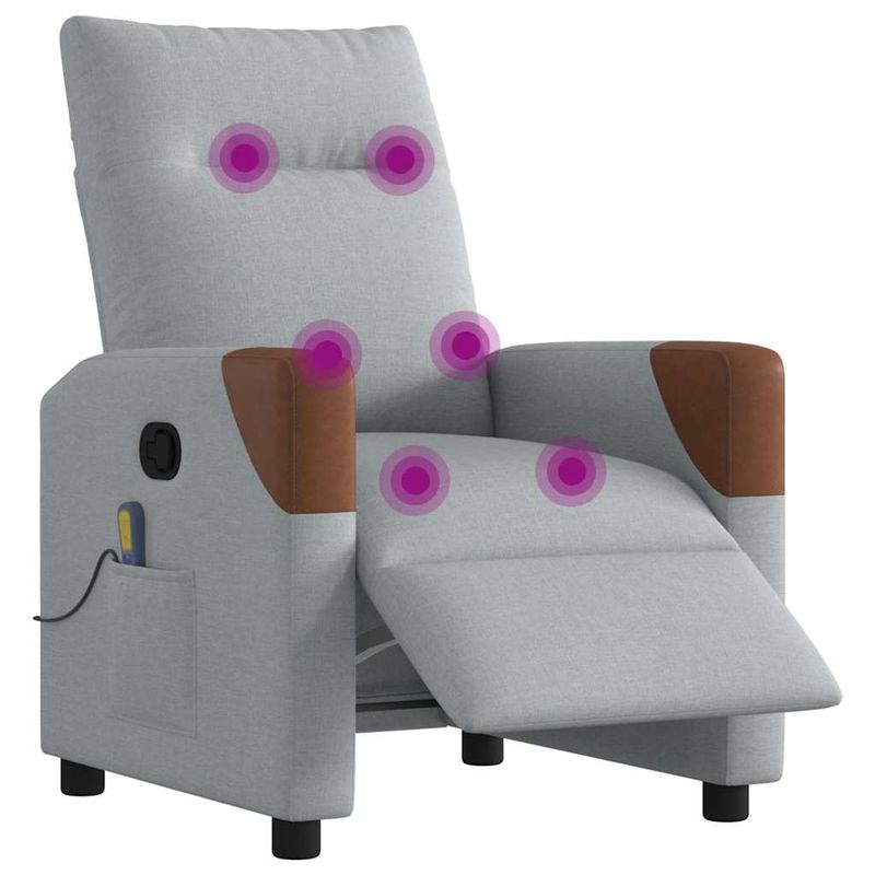 Ingrijire personala si Cosmetice - Sanatate si wellness - Articole wellness - Fotolii de masaj - Fotoliu electric de masaj rabatabil, gri deschis, microfibra - Infinity.ro